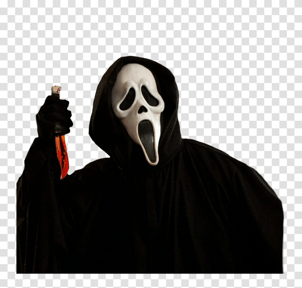 Ghost Face Background Scream Season 3 Mask, Clothing, Apparel, Cloak, Fashion Transparent Png