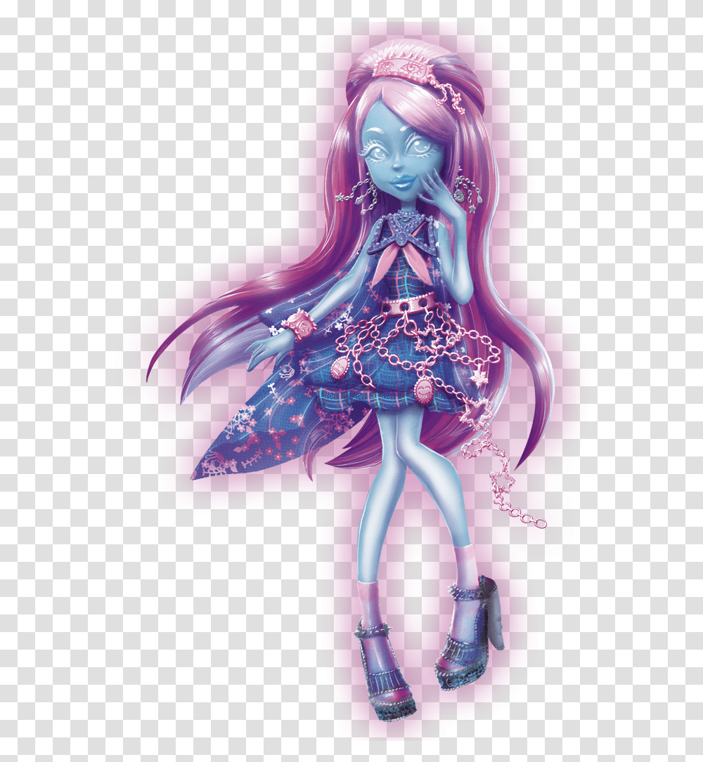 Ghost Girl And Glitter Image Monster High Haunted Kiyomi Haunterly, Doll, Toy, Figurine Transparent Png