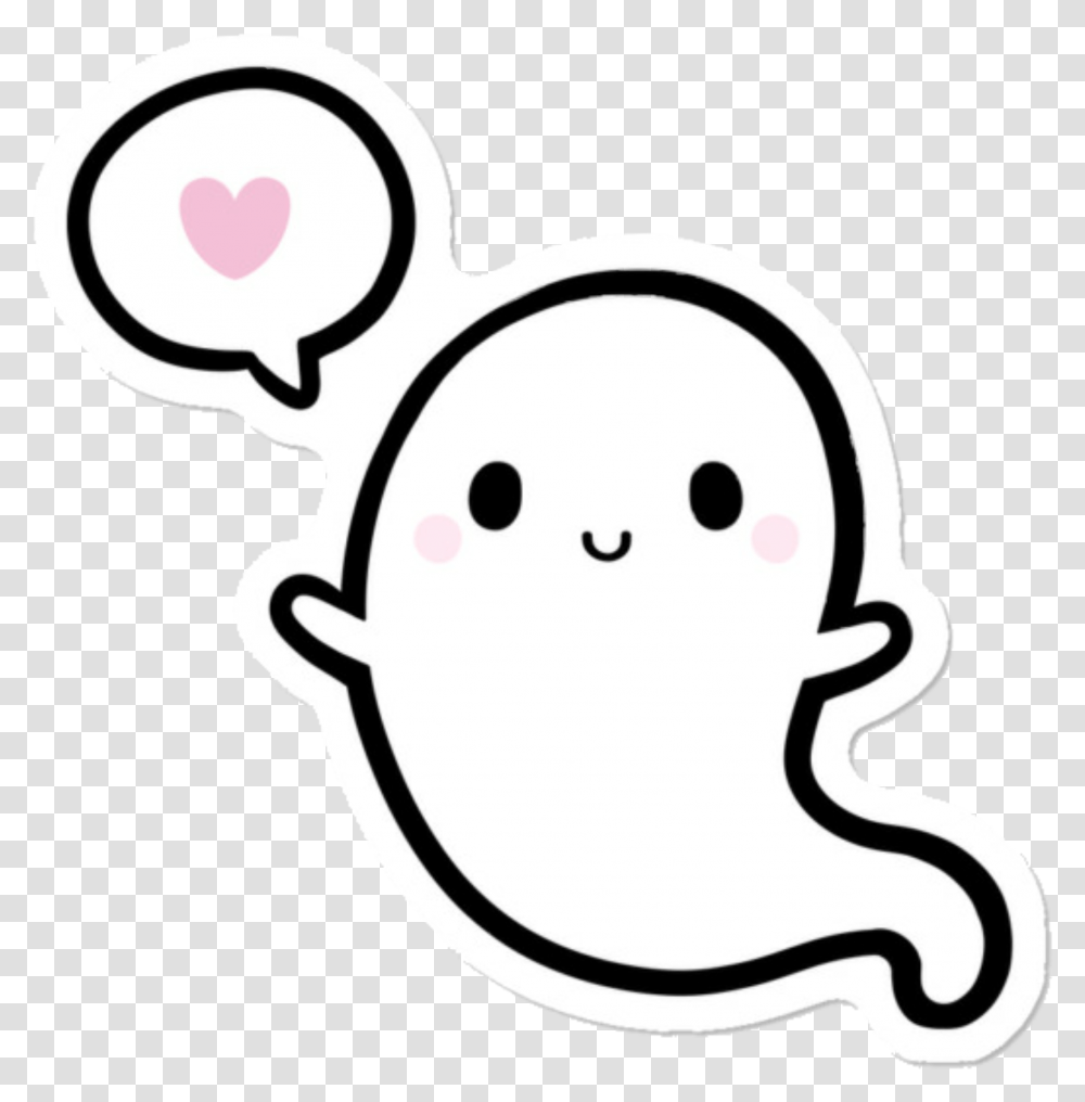 Ghost Halloween Spooky Scary Boo Cute Heart Love Cute Cute Ghost Clipart, Stencil, Animal Transparent Png