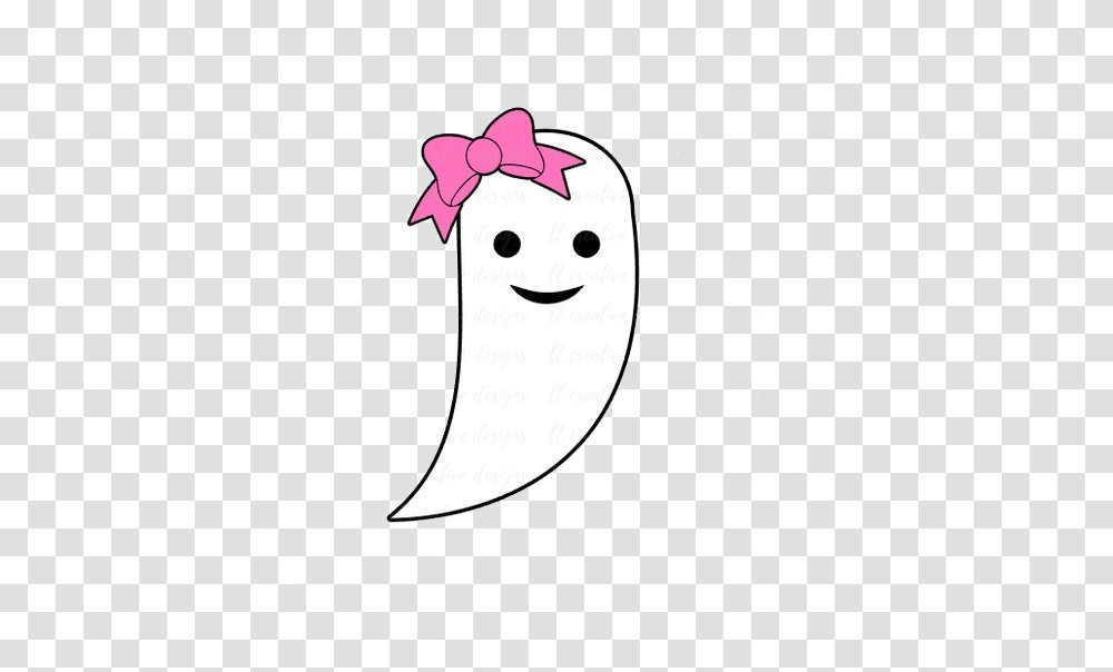 Ghost Il Xn Al Cute Clipart Ghost With Bow Clipart, Face, Snowman, Angry Birds Transparent Png