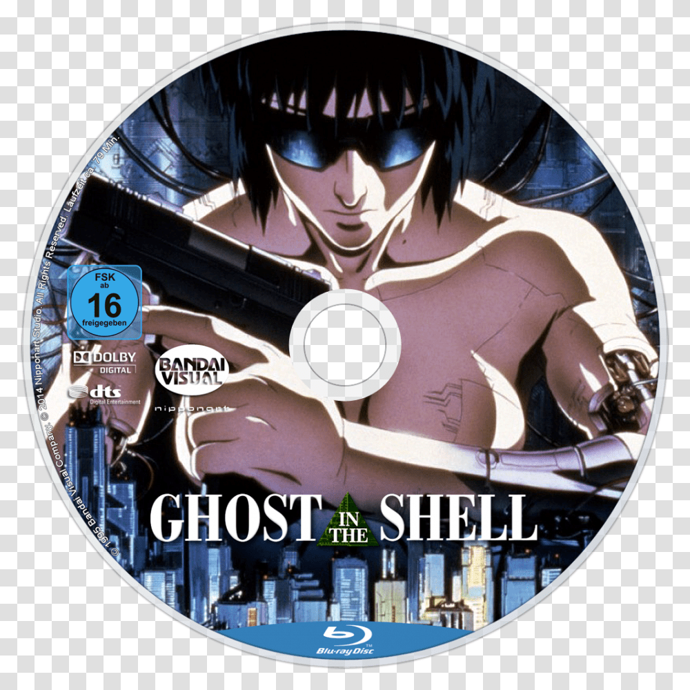 Ghost In The Shell Bluray Label, Disk, Dvd, Person, Human Transparent Png