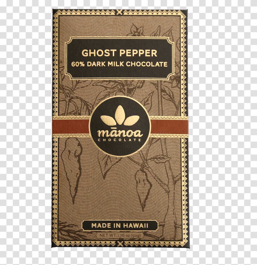 Ghost Pepper Bar 60 Manoa Milk Chocolate, Label, Poster, Book Transparent Png
