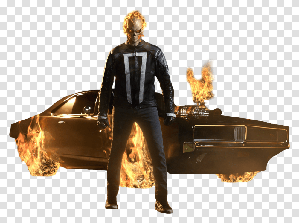 Ghost Rider Ghost Rider Robbie Reyes Agents Of Shield, Person, Lighting, Tire Transparent Png