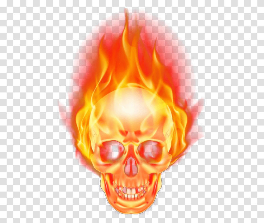 Ghost Rider Head, Fire, Flame, Person, Human Transparent Png