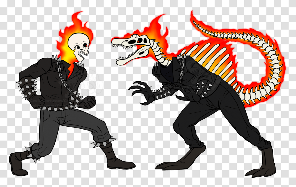 Ghost Riders Sketch Commission Ghost Rider T Rex, Person, Human, Dragon, Ninja Transparent Png
