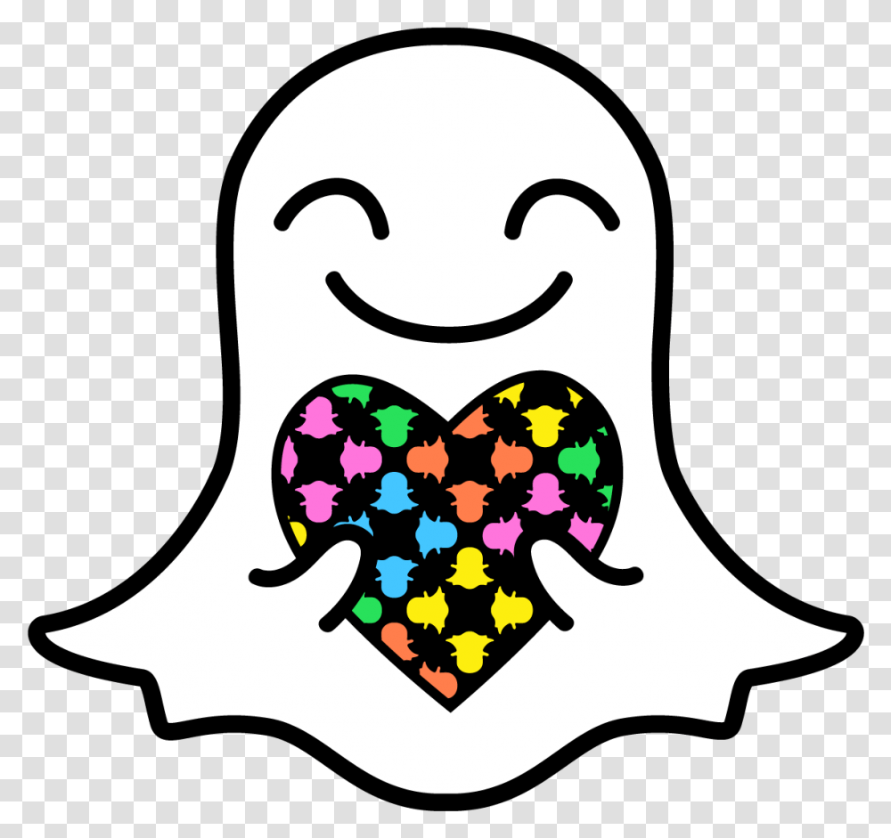 Ghost Snapchat Logo, Heart, Mustache Transparent Png