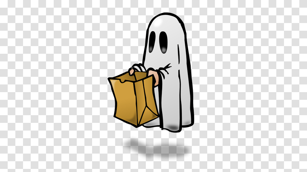 Ghost With A Paper Bag With Shadow Vector Image, Shopping Bag, Apparel, Long Sleeve Transparent Png