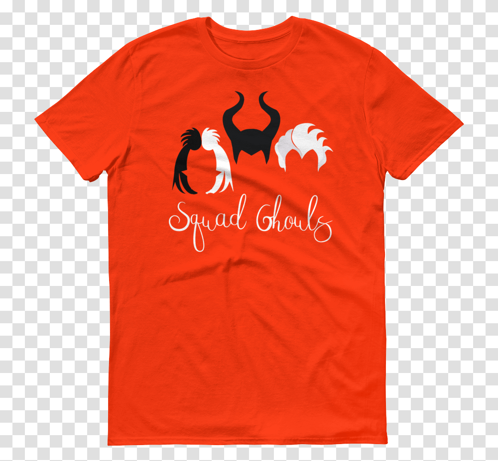 Ghouls Mockup Flat Front Orange T Shirt, Apparel, T-Shirt, Sleeve Transparent Png