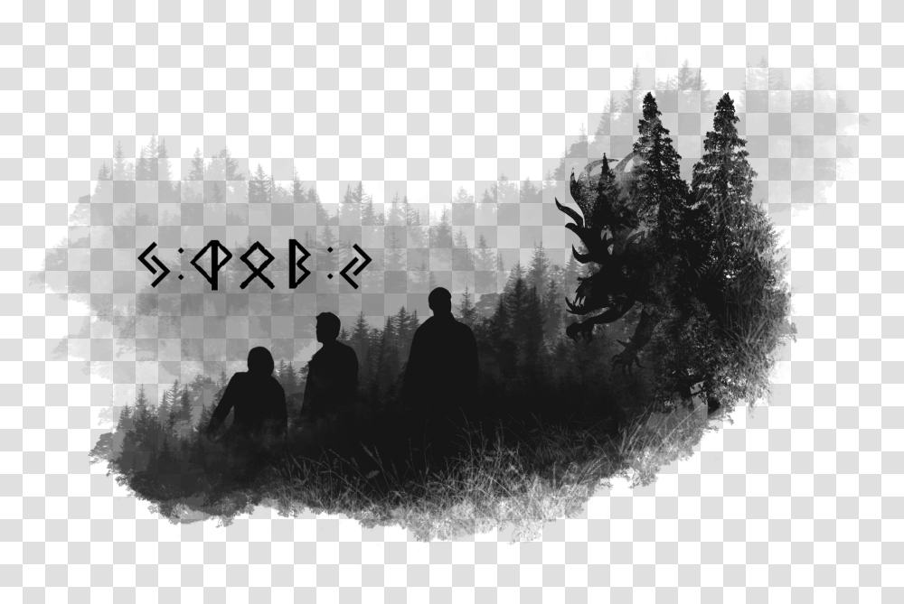 Giant Anguish Danger Chapter 2 Malmuses Supernatural Christmas Tree, Silhouette, Person, Advertisement, Poster Transparent Png