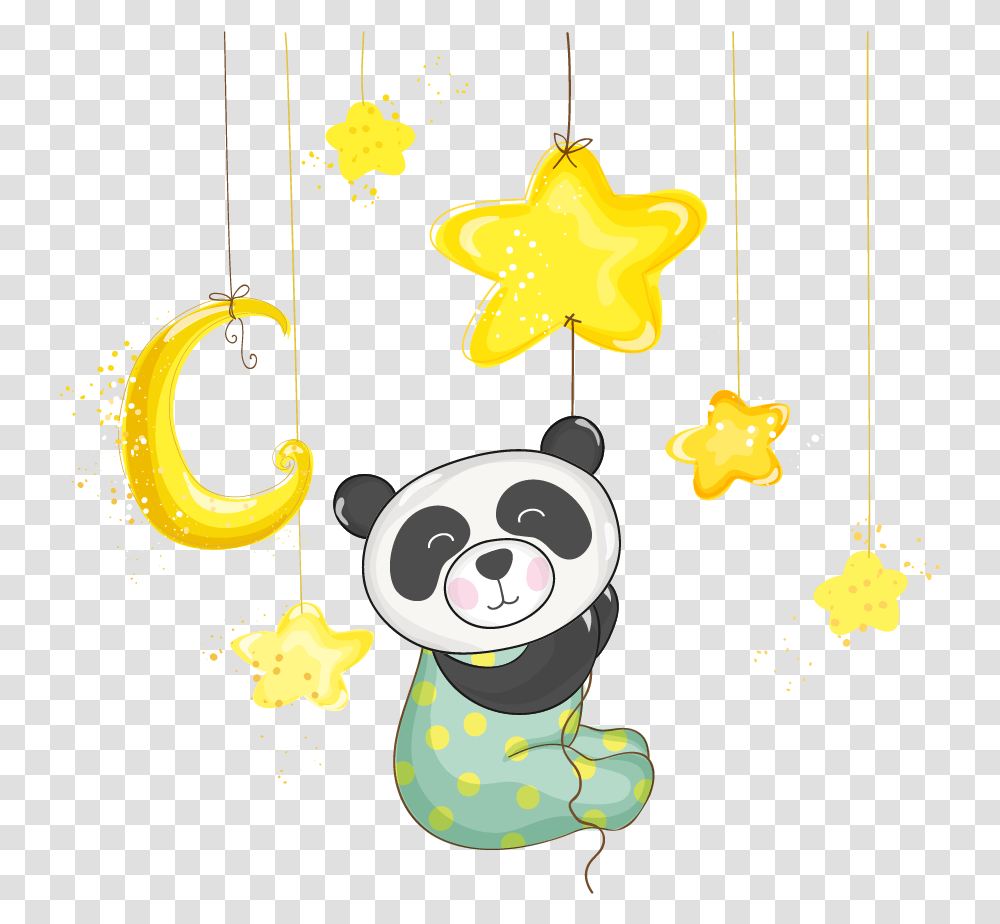 Giant Panda Baby Transprent Free Illustration, Star Symbol, Plant Transparent Png