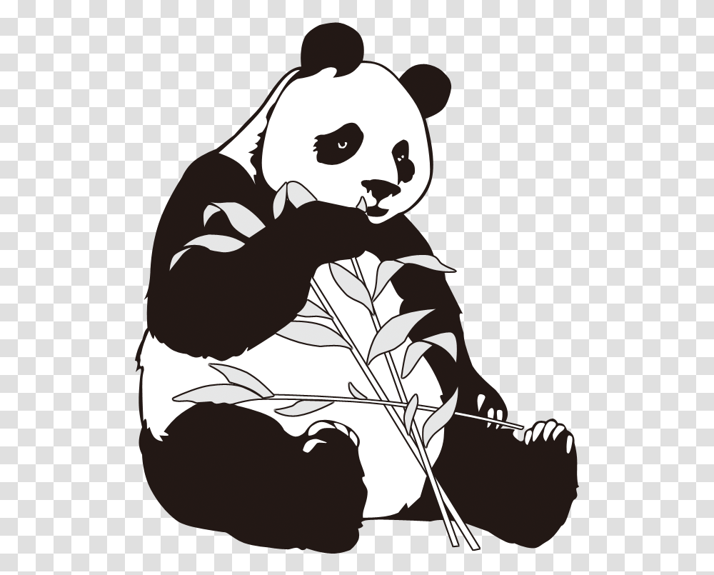 Giant Panda Bamboo Clip Art Giant Panda Cartoon, Stencil, Animal, Mammal, Person Transparent Png