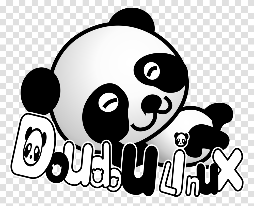 Giant Panda Bear Baby Pandas Doudoulinux, Label, Logo Transparent Png