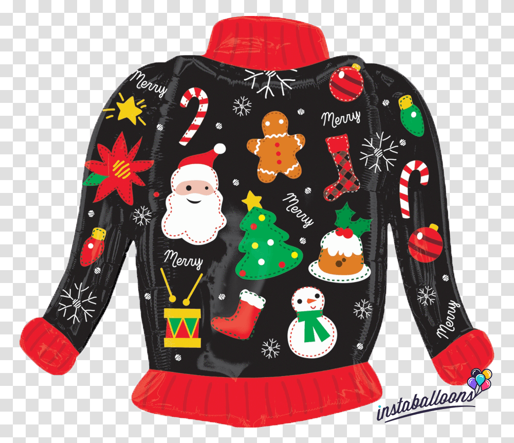 Giant Ugly Christmas Sweater Balloon 31 Ugly Christmas Sweater Clipart, Clothing, Apparel, Sweatshirt, Long Sleeve Transparent Png