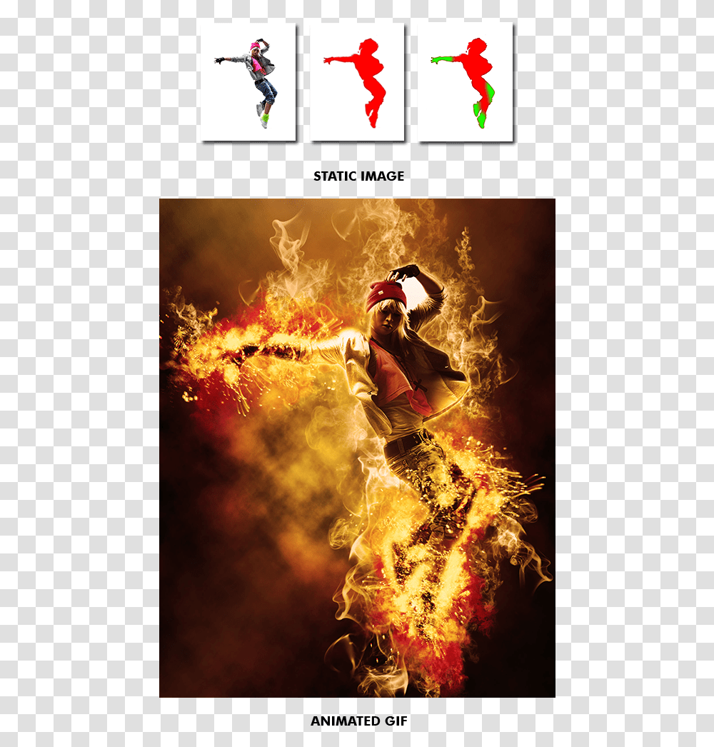 Gif Animated Fire Photoshop Action By Smartestmind Graphic Design, Person, Human, Performer, Festival Transparent Png