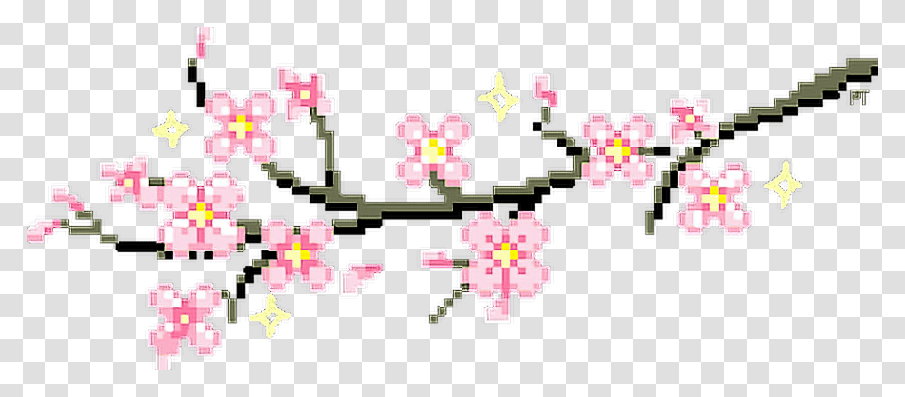 Gif Clip Art Image Desktop Wallpaper Pixel Pixel Cherry Blossom, Pattern, Embroidery Transparent Png