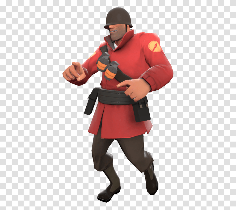 Gif Tf2 Red Soldier Conga, Person, Helmet, Costume Transparent Png