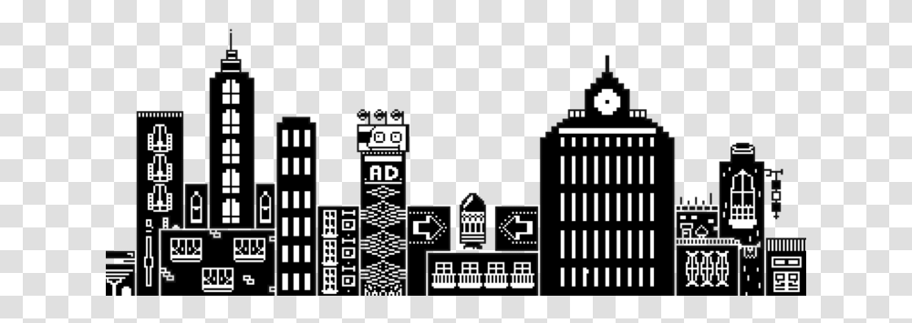 Gif Transparency Pixel Animated Film Image Black And White Building Black And White Transparency, Scoreboard, Text, Plan, Plot Transparent Png