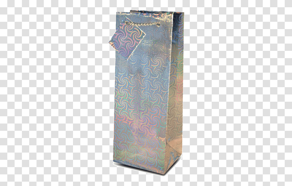 Gift Bag Foil Hologram Silver Paper Bag, Rug, Pattern, Quilt, Floral Design Transparent Png