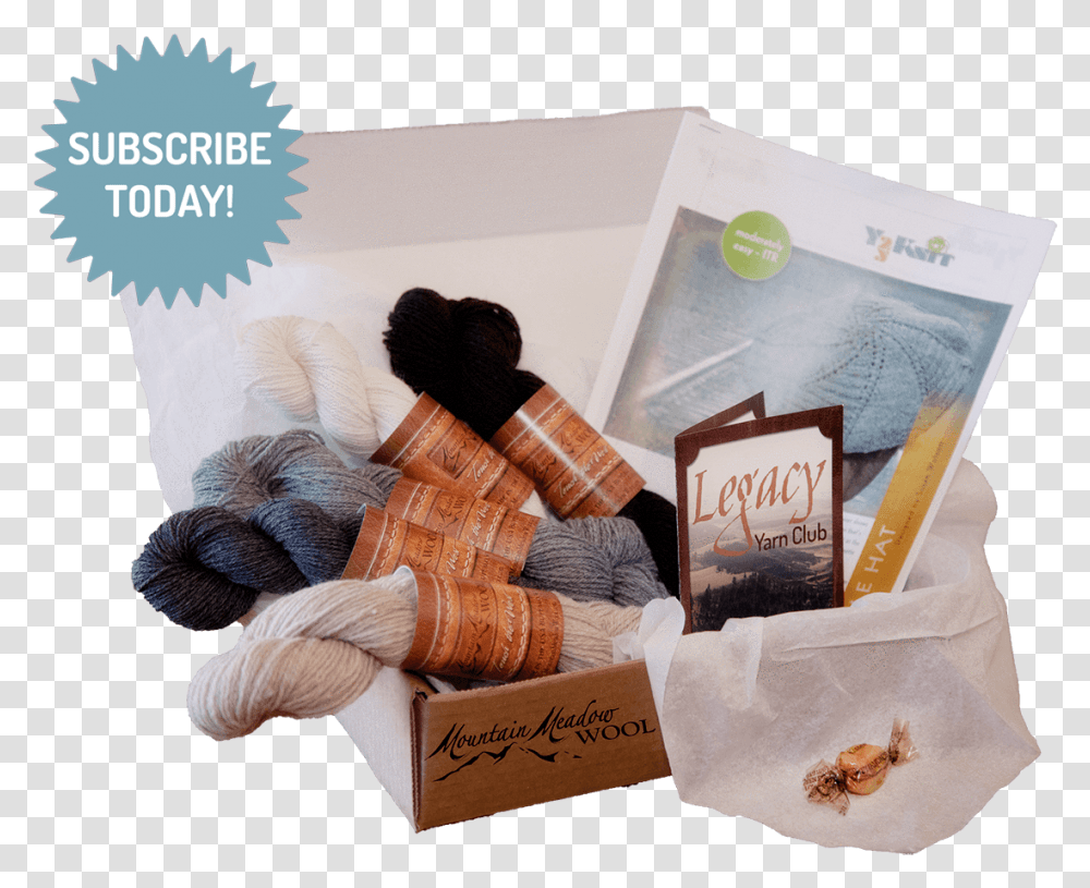 Gift Basket, Box, Knitting, Yarn, Wool Transparent Png