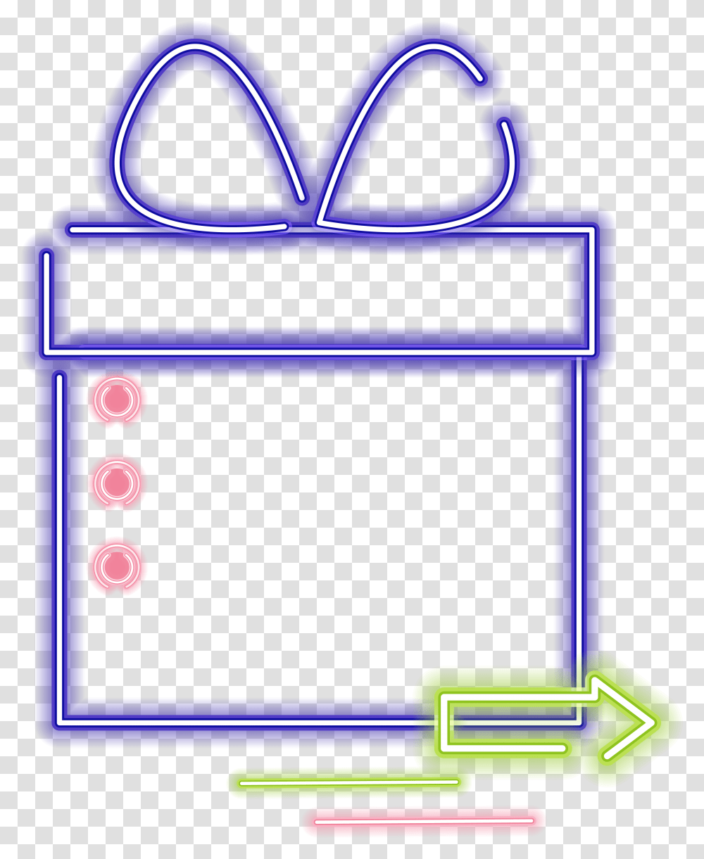 Gift Box Border Neon Element And Vector Image Neon, Word, Mailbox, Letterbox Transparent Png