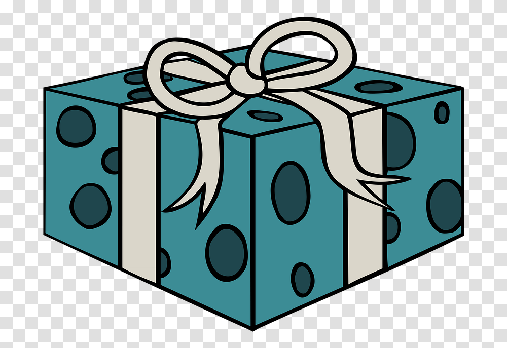 Gift Box Bow Ribbon Teal Silver Dots Celebration Christmas Gifts Colouring Pages, Gun, Weapon, Weaponry Transparent Png