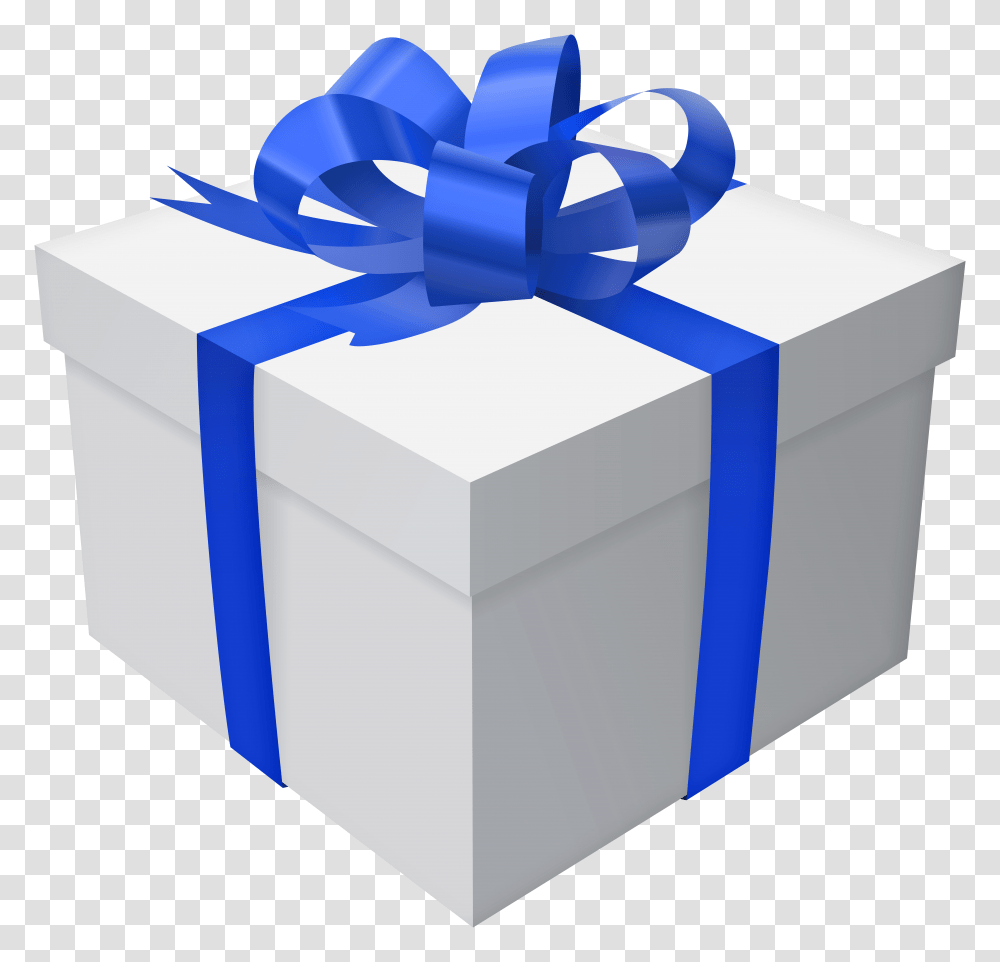 Gift Box With Blue Bow Clip Art Transparent Png