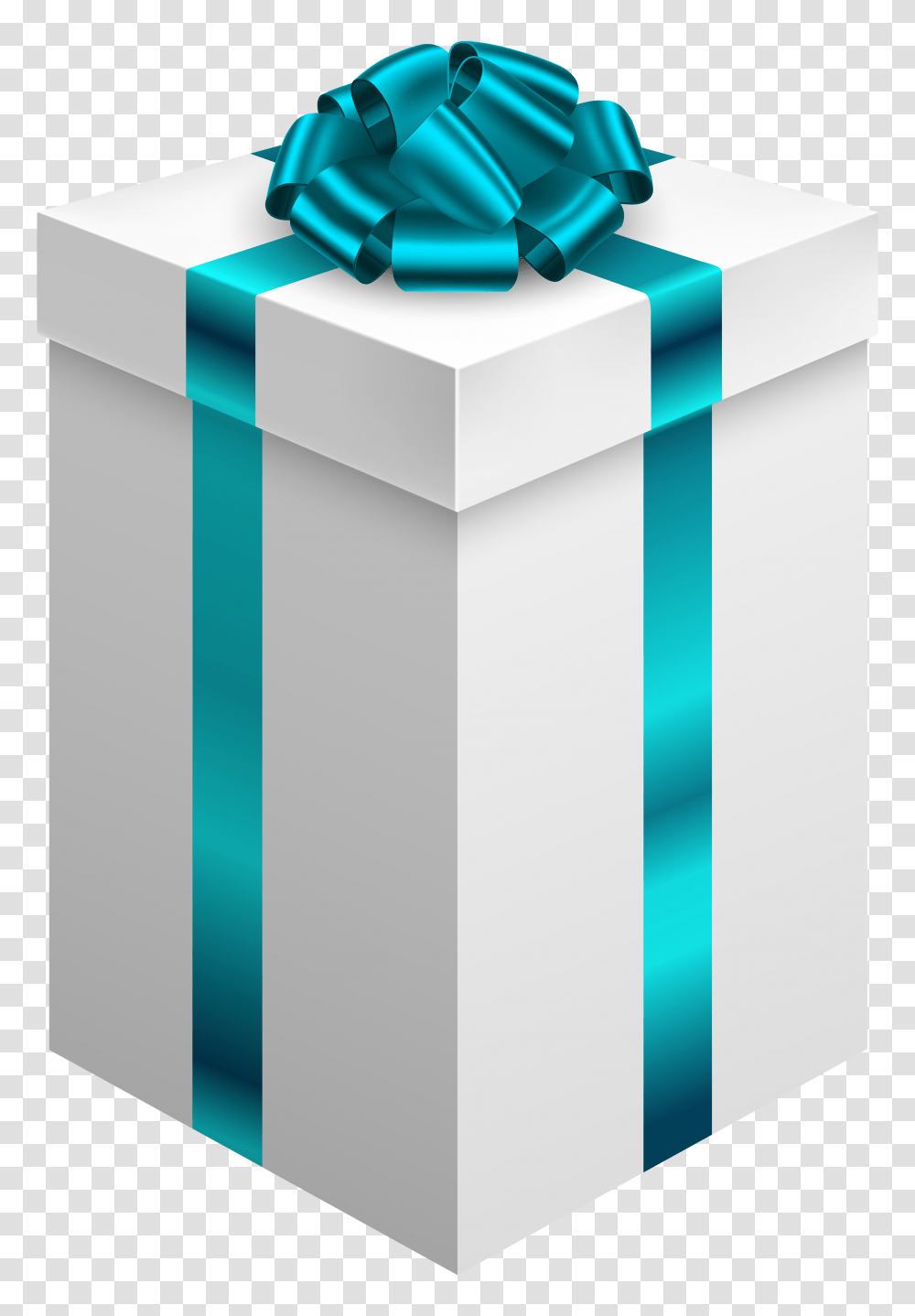Gift Box With Blue Bow Clipart Transparent Png