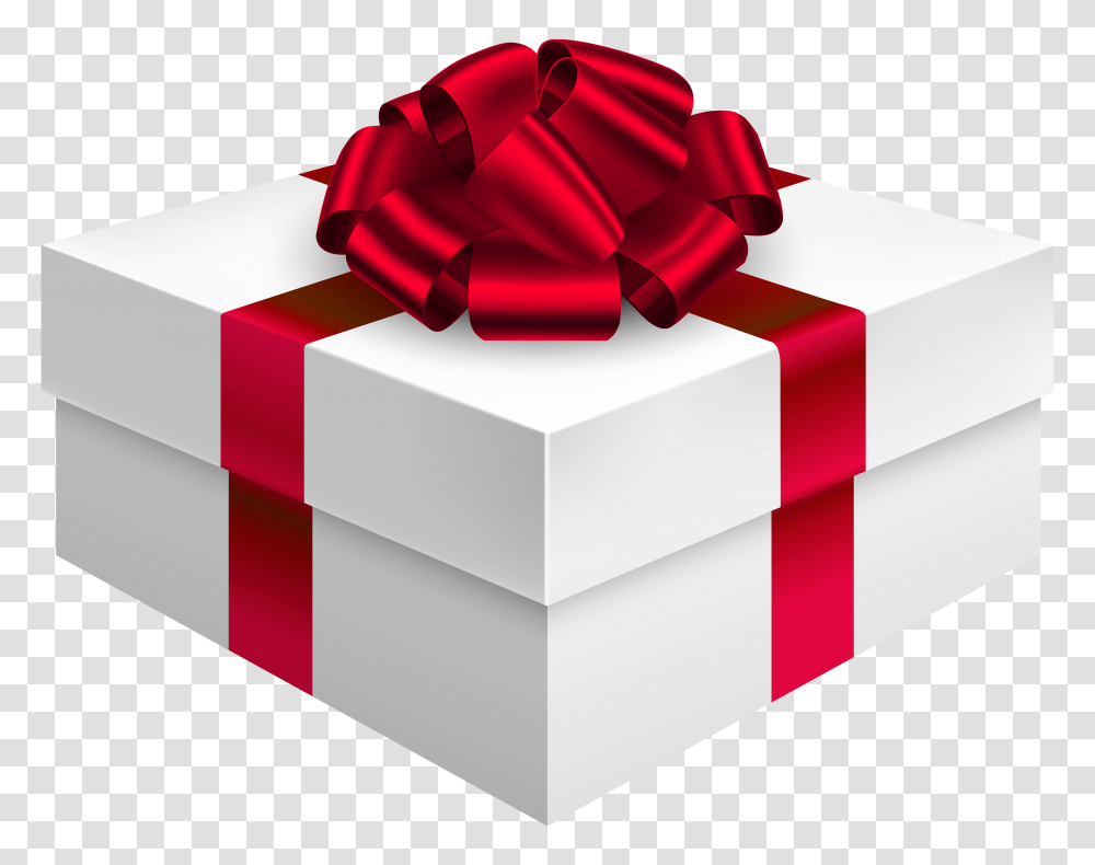 Gift Box With Bow In Red Clipart, Toy Transparent Png