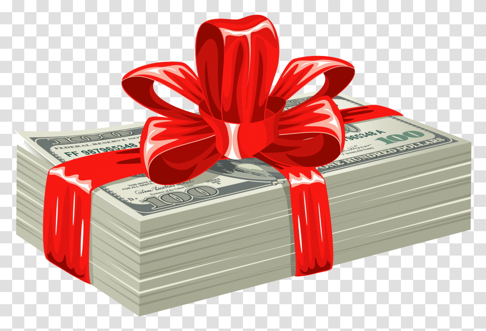 Gift Box With Money Coming Out Clipart Svg Money Gift Box Transparent Png
