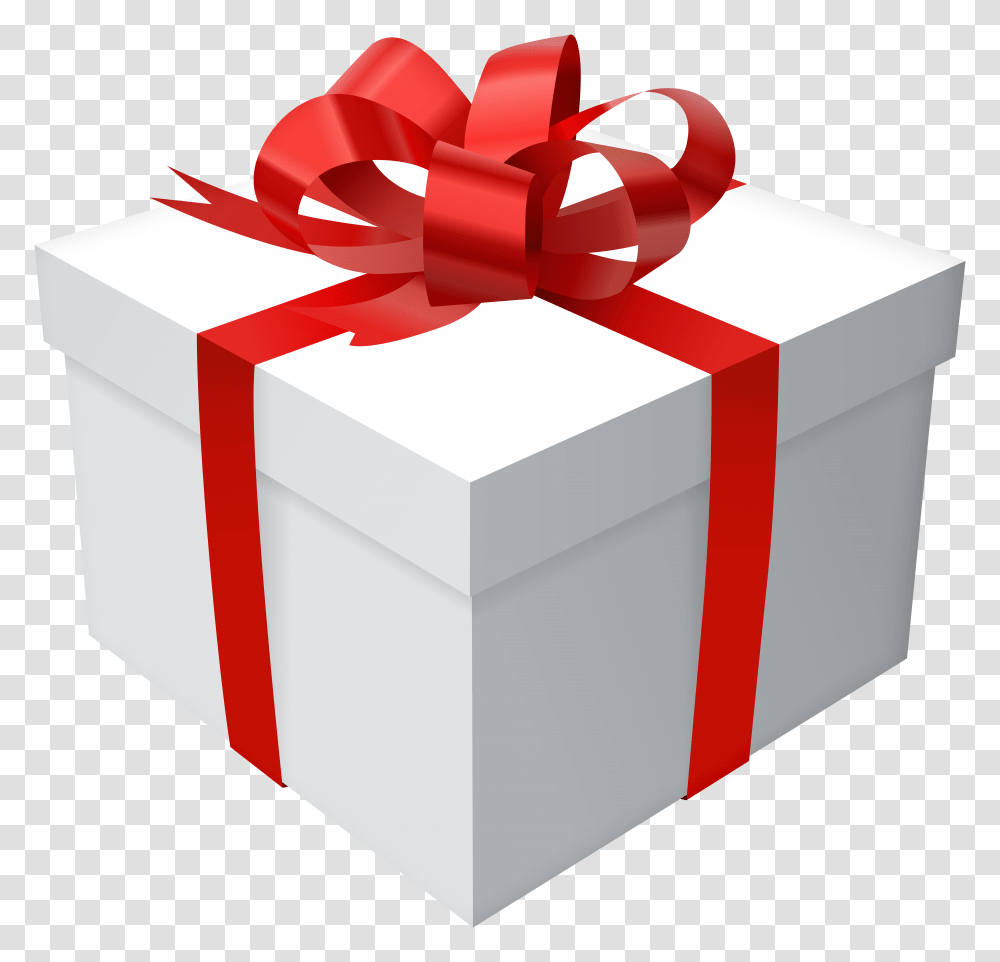 Gift Box With Red Bow Clip Art Transparent Png