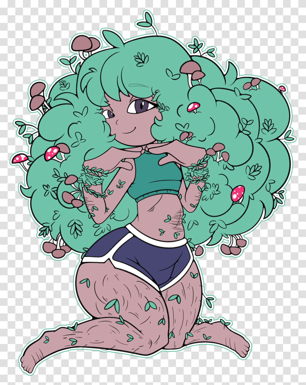 Gift Curly, Doodle, Drawing, Art, Person Transparent Png