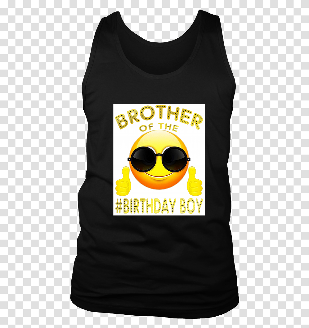 Gift Emoji Brother Of The Birthday Boy Cool Emoji Active Tank, Apparel, Sunglasses, Accessories Transparent Png