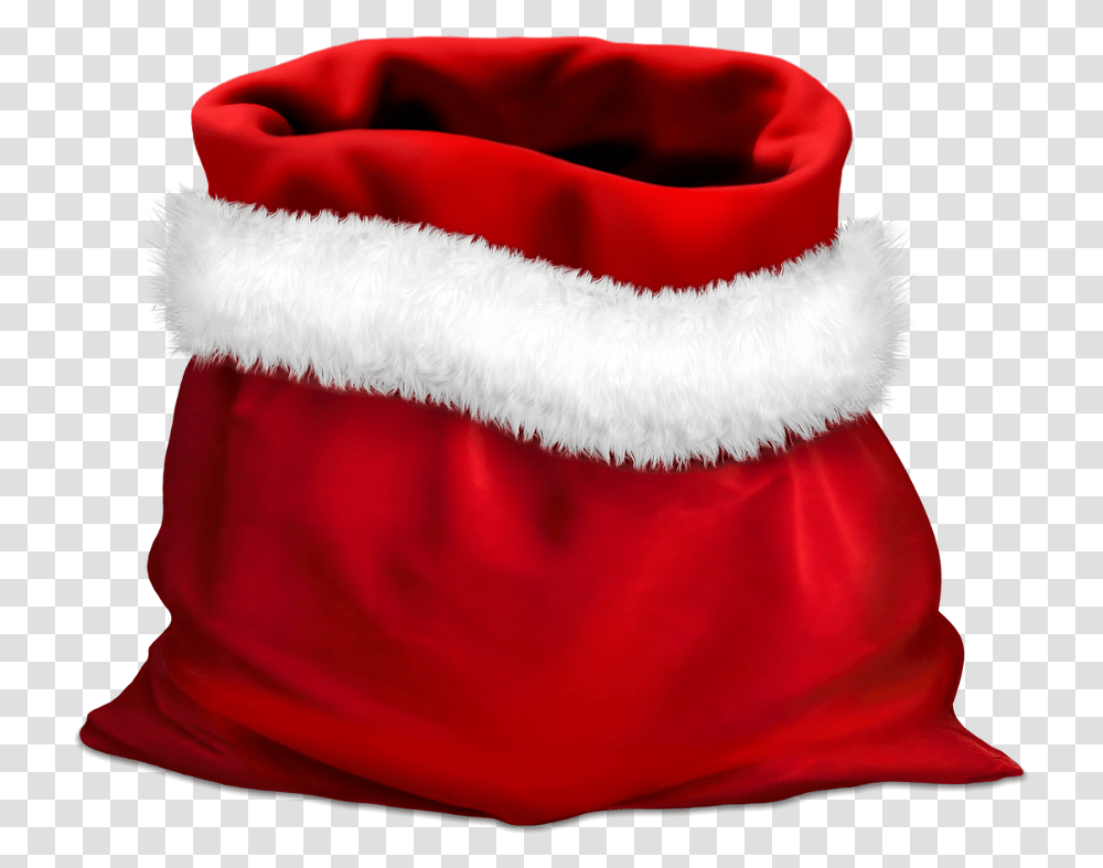 Gift Gifts Red Bag Bag Of Santa Claus Holidays Santa Christmas Bag, Stocking, Christmas Stocking, Person, Human Transparent Png