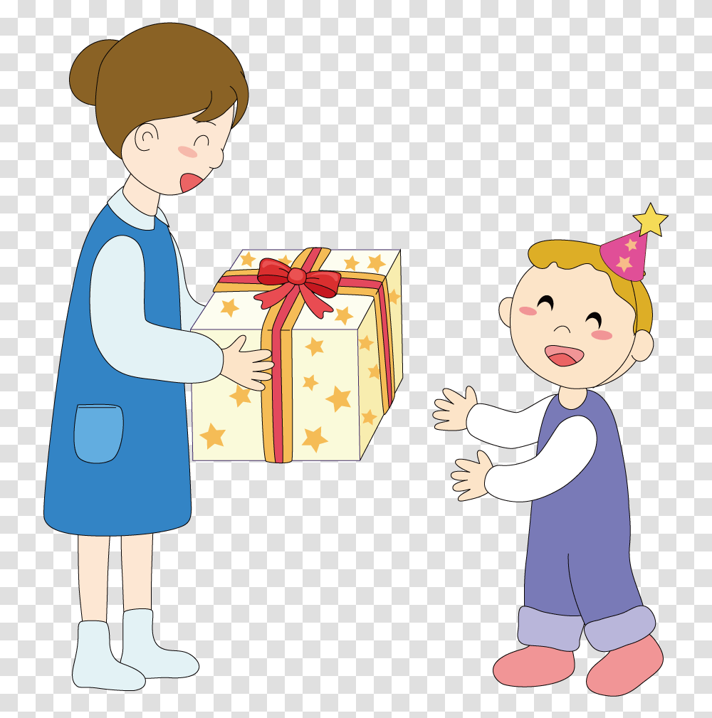Gift Illustration Giving Gifts Child Gift Illustration, Person, Human Transparent Png