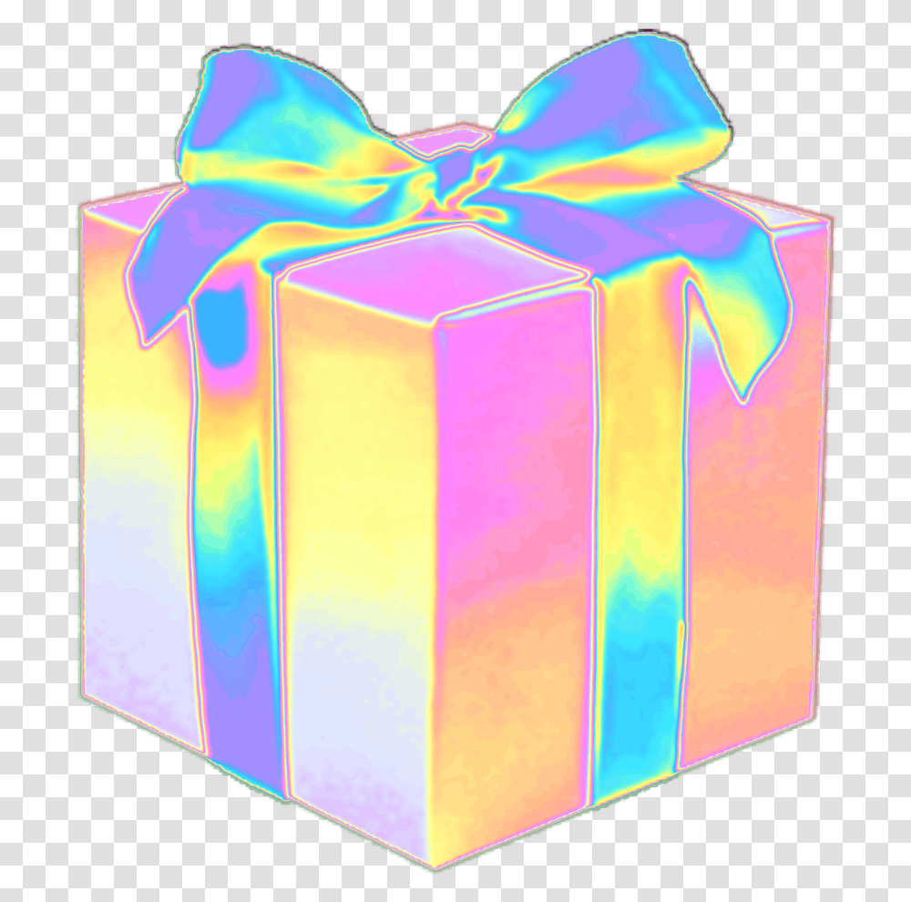 Gift Present Birthday Party Suprise Holo Holographic Box Gift Tumblr Transparent Png