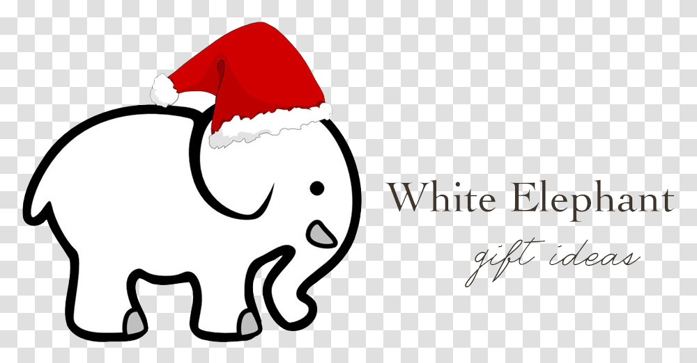 Gift Tag Clipart Black And White White Elephant, Animal, Bird Transparent Png