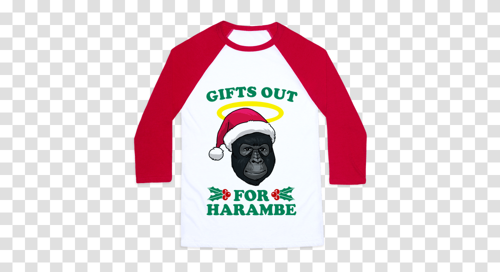 Gifts Out For Harambe Baseball Tee Lookhuman, Apparel, Sleeve, Long Sleeve Transparent Png