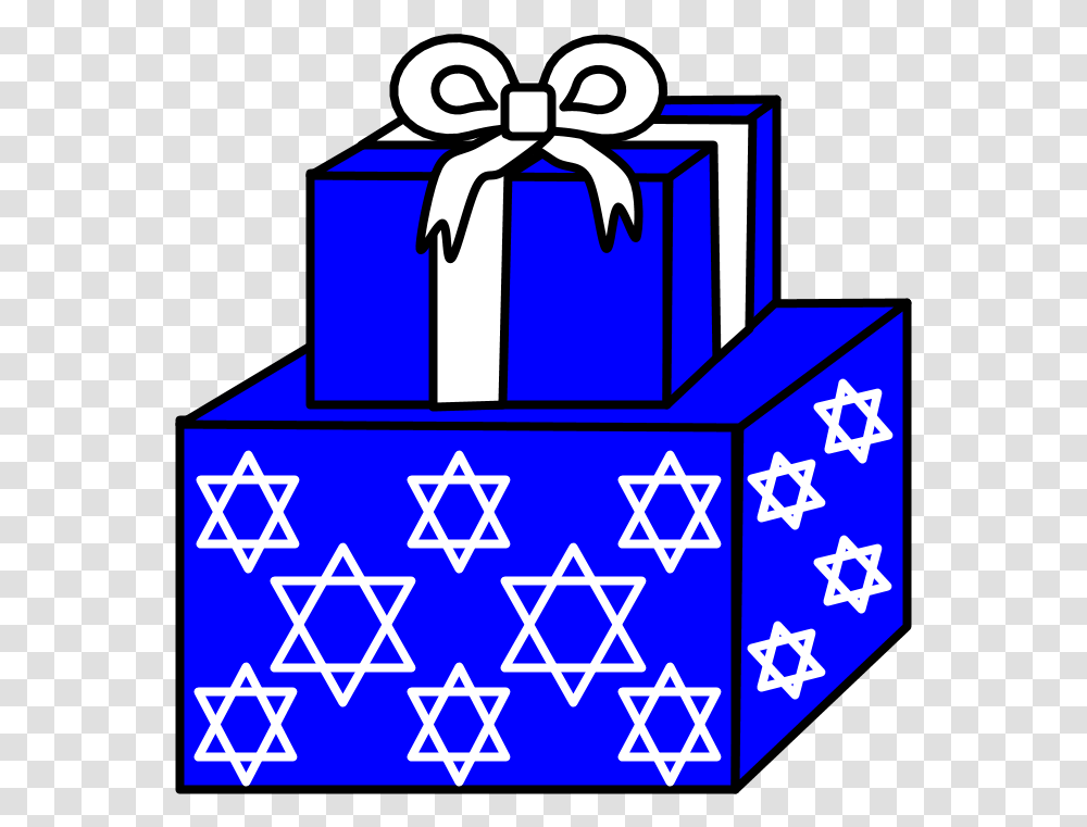 Gifts Stacked Hanukkah Stars Blue White, First Aid, Box, Star Symbol Transparent Png