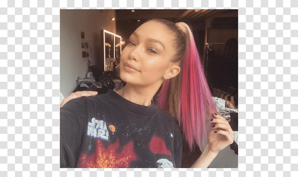 Gigi Hadid Colored Hair, Person, Sleeve, Face Transparent Png