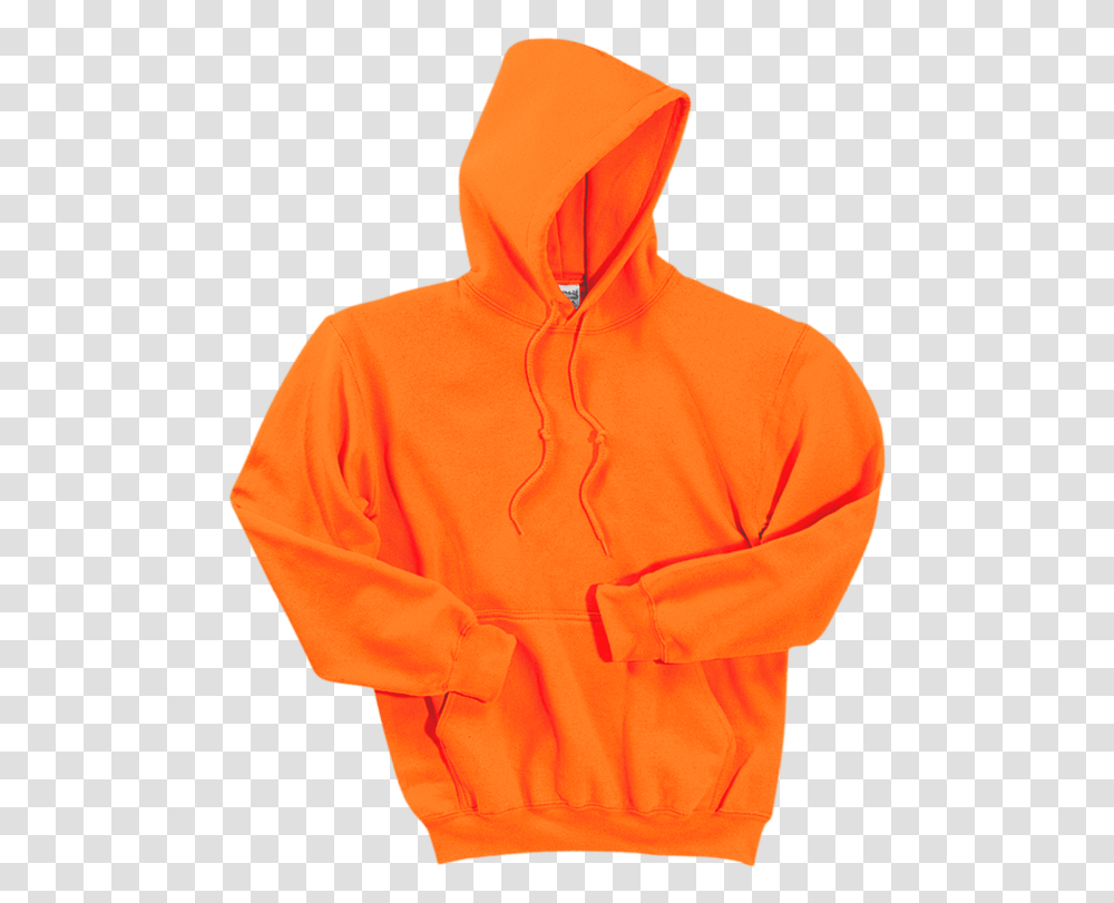 Gildan Dryblend Pullover Hooded Sweatshirt Safety Orange Hooded Sweatshirt, Apparel, Sweater, Hoodie Transparent Png