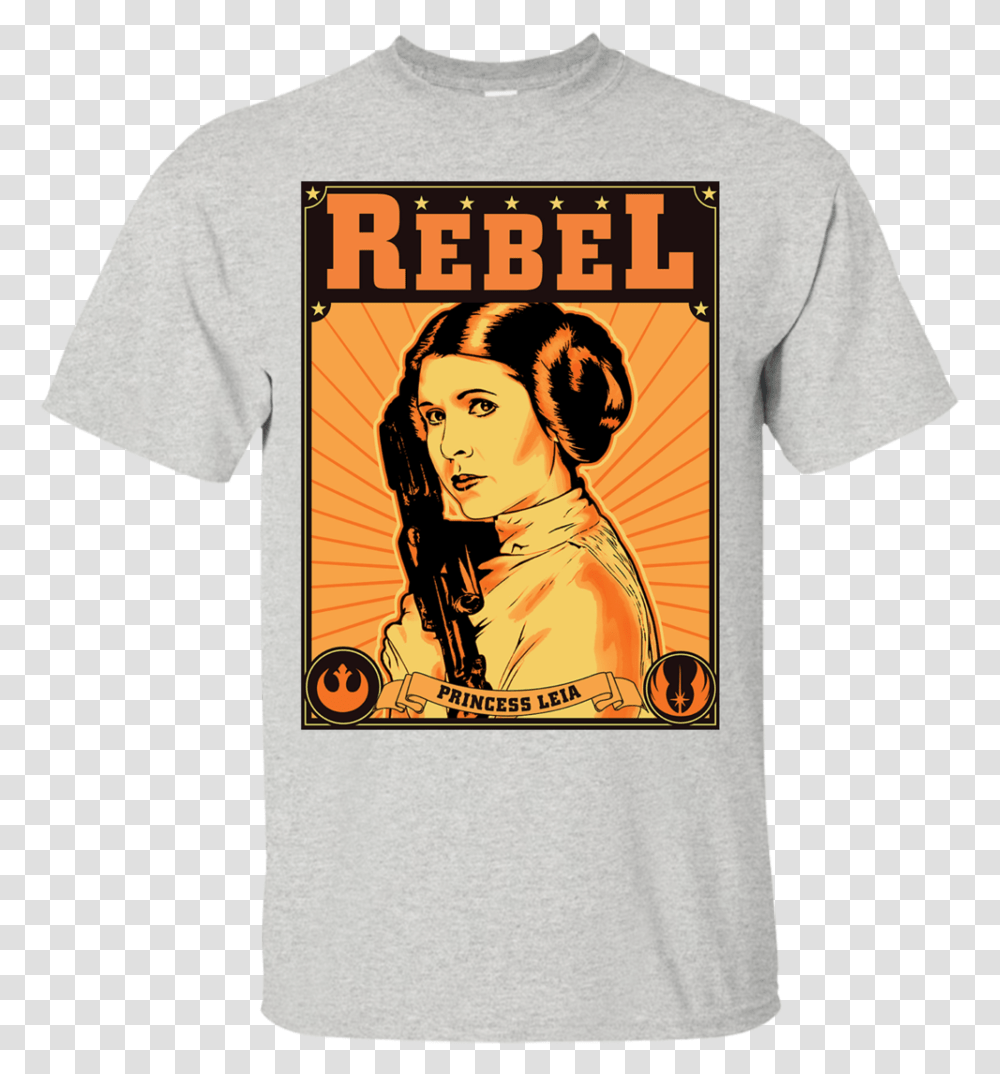 Gildan Ultra Cotton T Shirt Princess Leia Rebel Sticker, Apparel, T-Shirt, Person Transparent Png