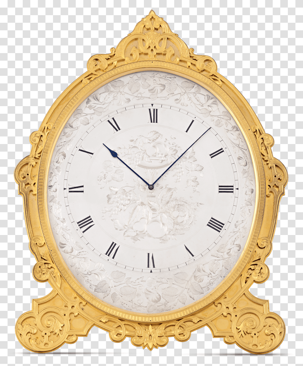 Gilded Oval Strut Clock By Thomas Cole Of London Wall Clock, Analog Clock, Clock Tower, Architecture, Building Transparent Png