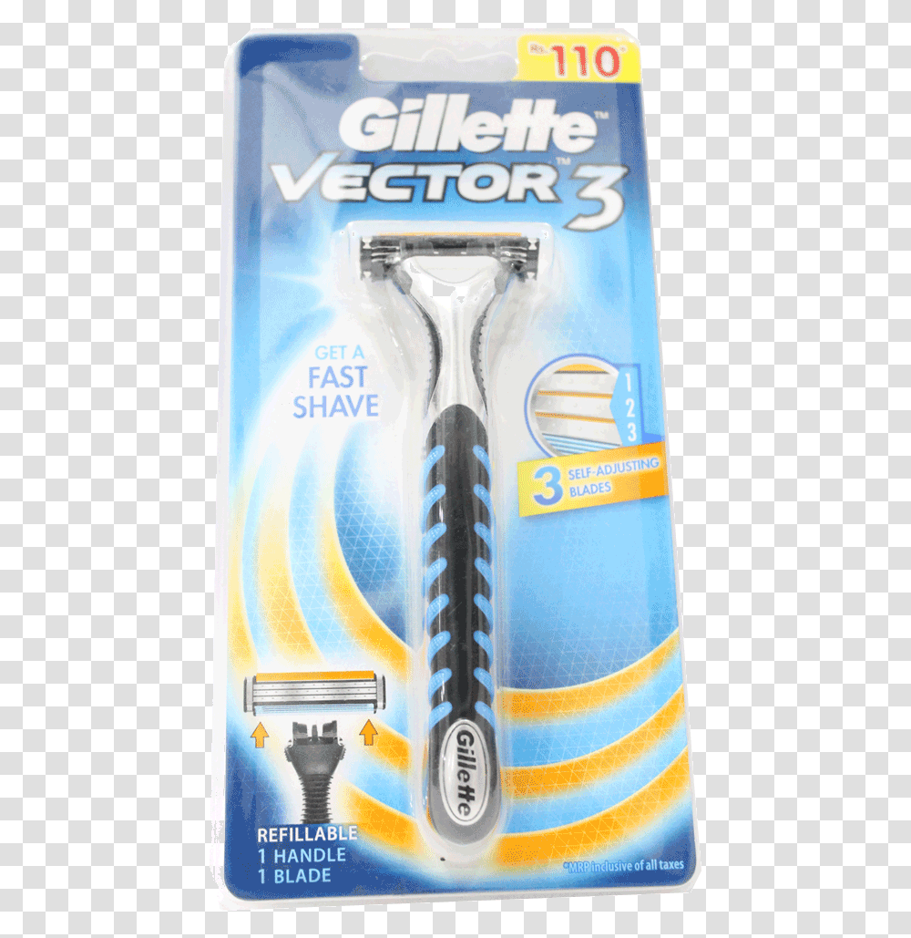 Gillette Vector 3 Razor, Weapon, Weaponry, Blade Transparent Png