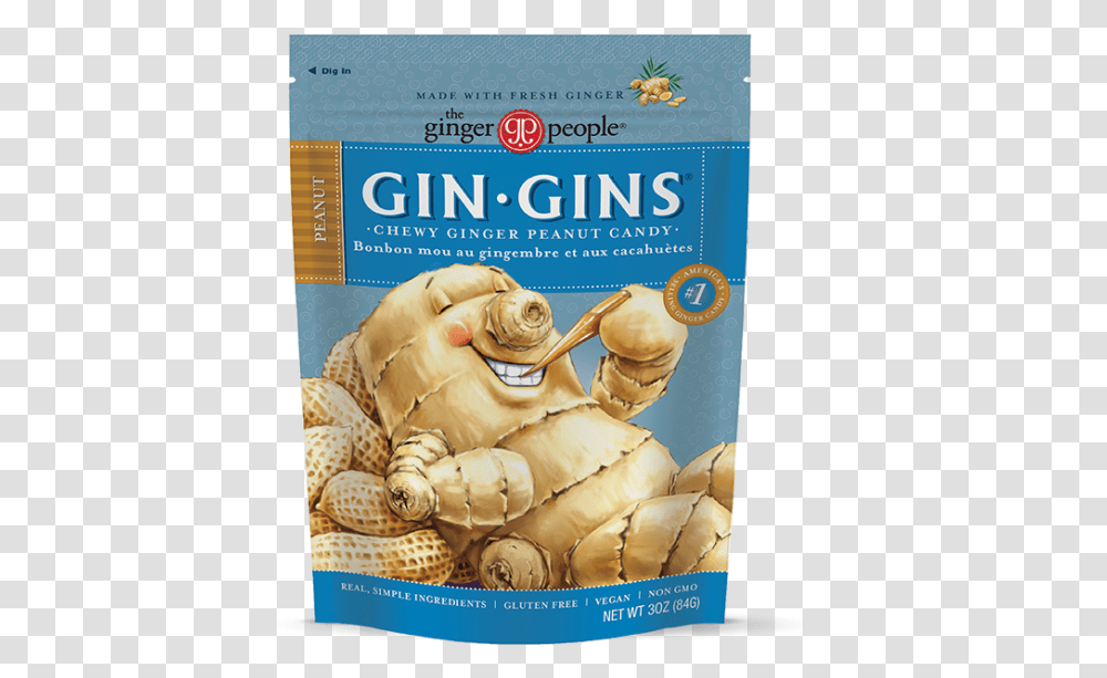 Gin Gins Peanut Ginger Chews Us The Ginger People Ginger Candy, Plant, Animal, Sea Life, Invertebrate Transparent Png