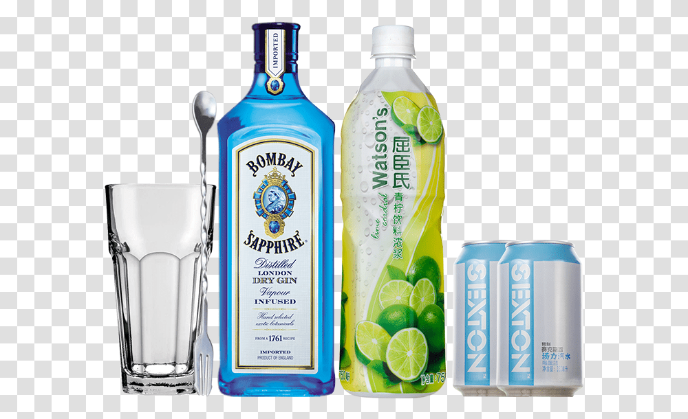 Ginebra Bombai Con Agua Tonic, Liquor, Alcohol, Beverage, Drink Transparent Png