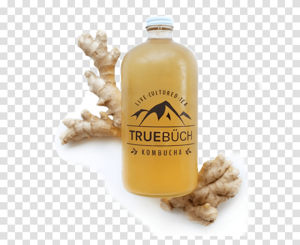 Ginger Glass Bottle, Label, Plant, Food Transparent Png