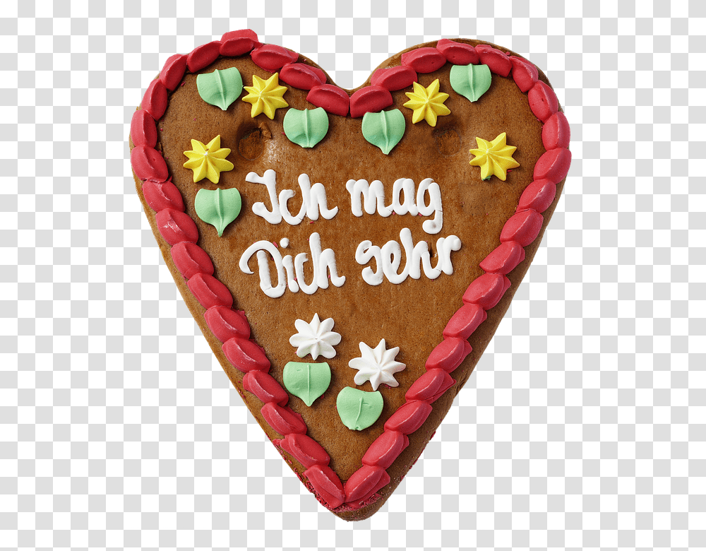 Gingerbread Heart 960, Food, Birthday Cake, Dessert, Sweets Transparent Png