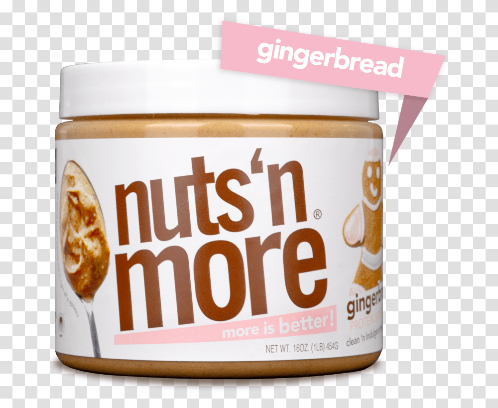 Gingerbread High Protein Peanut Butter Spread Nutsn More, Sweets, Food, Tin, Label Transparent Png