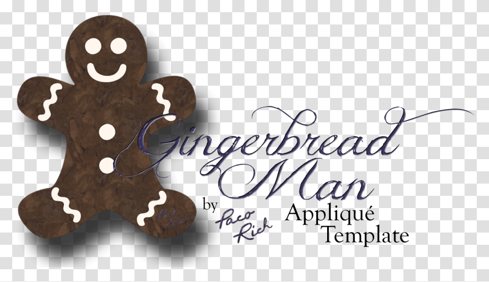 Gingerbread Man Applique Template Only Gingerbread, Label, Alphabet, Wood Transparent Png