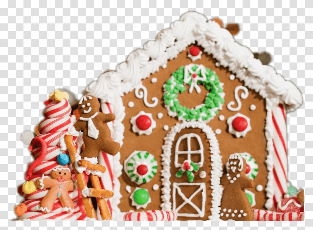 Gingerbread Man House Background Gay Gingerbread House, Cookie, Food, Biscuit, Icing Transparent Png
